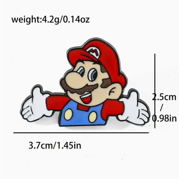 Lapel Pin Metal Enamel Mario Bros Brooch - Picture 2 of 2